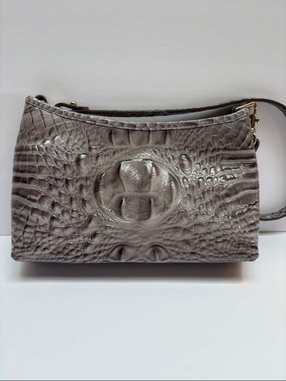 Brahmin SHAYNA  Fairest Grey Tetra
 Croc-Emb Denim crossbody bag